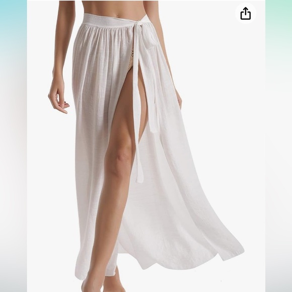 NWT DOSE white semi sheer swim cover-up one size 4–12 - Picture 5 of 11